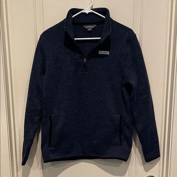Eddie Bauer Other - Eddie Bauer Men's Dark Blue 1/4 Zip Fleece Sweater, Size Small